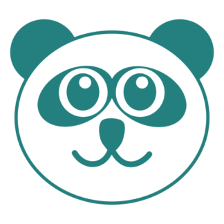 Smiling Panda Decal (Turquoise)
